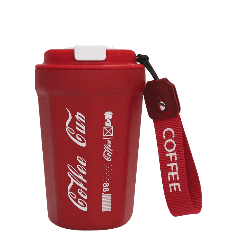 360 毫升不含 BPA 塑料翻盖手提环咖啡杯