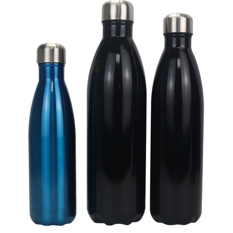 1000ml/750ml/500ml多容量304不锈钢有机硅防漏可乐瓶