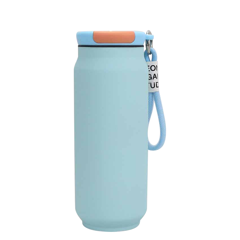 500毫升便携式不锈钢罐形真空水器带手柄绳